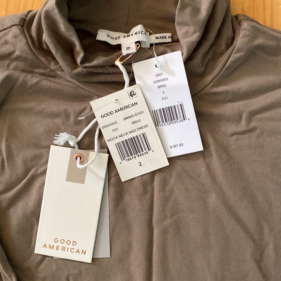 NWT: GOOD AMERICAN✨ Women’s Mockneck Midi Dress - Picture 7 of 9